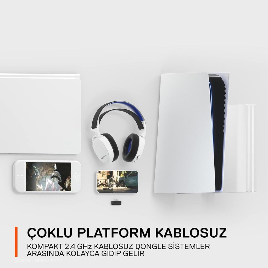 SteelSeries Arctis 7P Plus Wireless Mikrofonlu Kulak Üstü Oyuncu Kulaklığı Teşhir