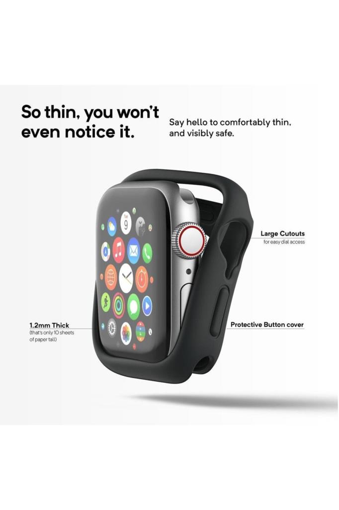 Spigen Caseology Apple Watch 41mm/40mm (Seri 9/8/7/6/SE/SE2/5/4) Kılıf Nero Black - W440-NRO-BK Teşhir