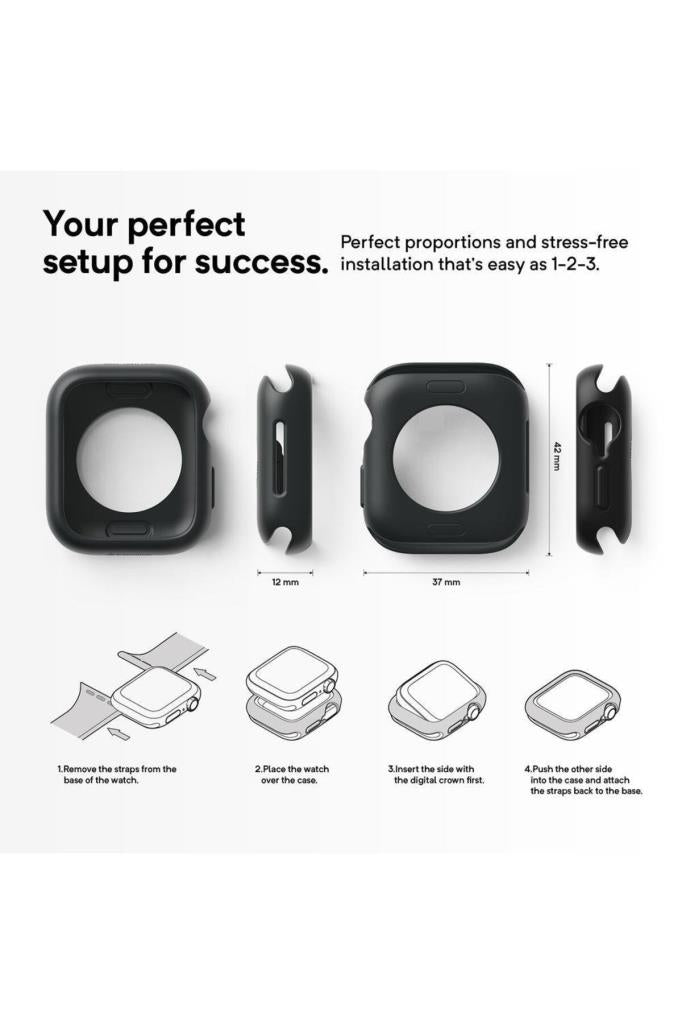 Spigen Caseology Apple Watch 41mm/40mm (Seri 9/8/7/6/SE/SE2/5/4) Kılıf Nero Black - W440-NRO-BK Teşhir