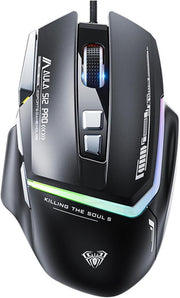 Aula S12 Pro 12800 DPI 8 Tuşlu Makrolu Kablolu Optik Gaming Oyuncu Mouse Siyah