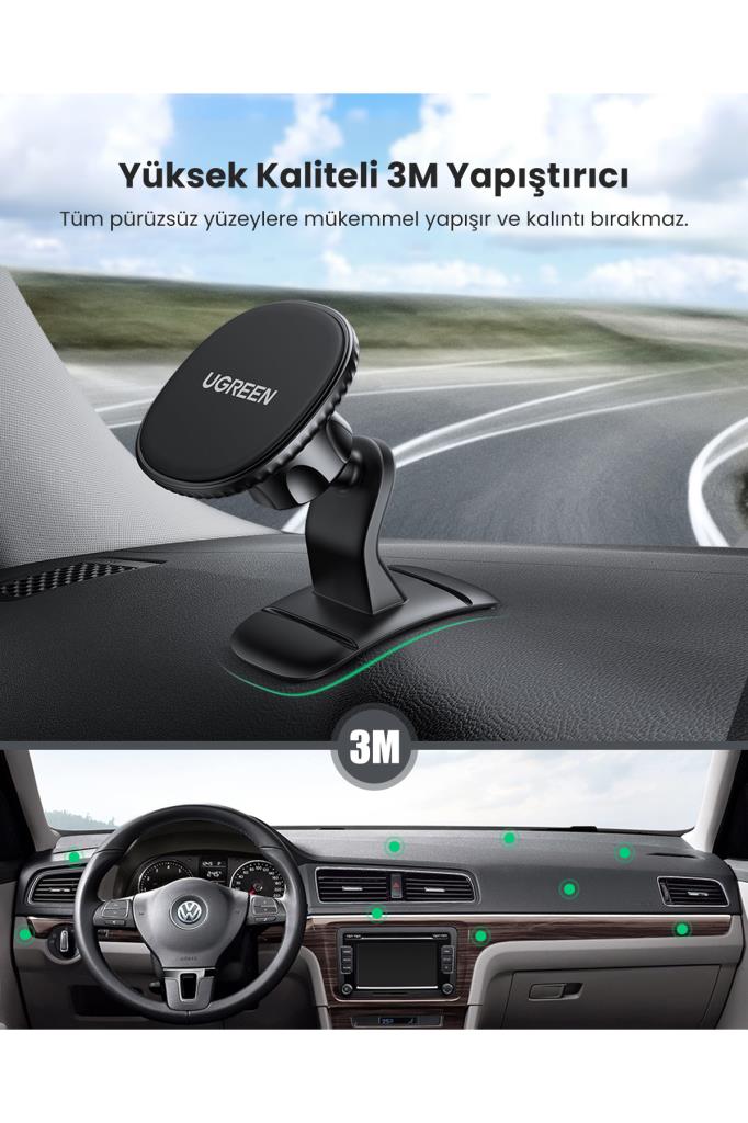 Ugreen Manyetik Mıknatıslı Araç İçi Telefon Tutucu, Siyah, 80785