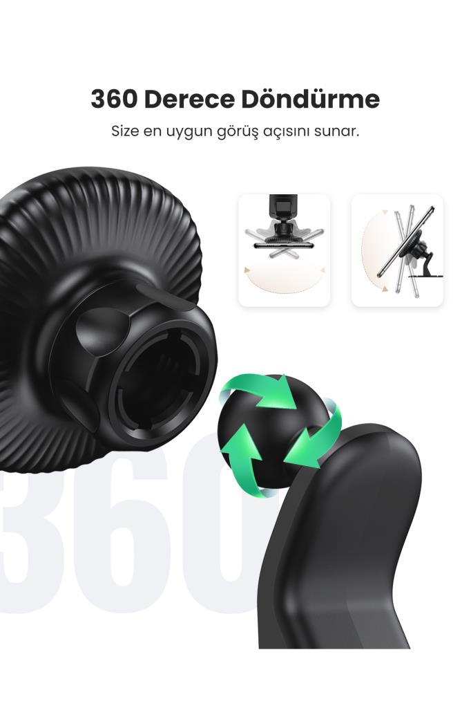 Ugreen Manyetik Mıknatıslı Araç İçi Telefon Tutucu, Siyah, 80785
