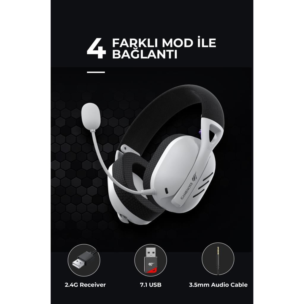 Havit Gamenote 7.1 FUXI-H3 Gri Kablosuz Mikrofonlu Kulak Üstü Oyuncu Kulaklığı -OUTLET