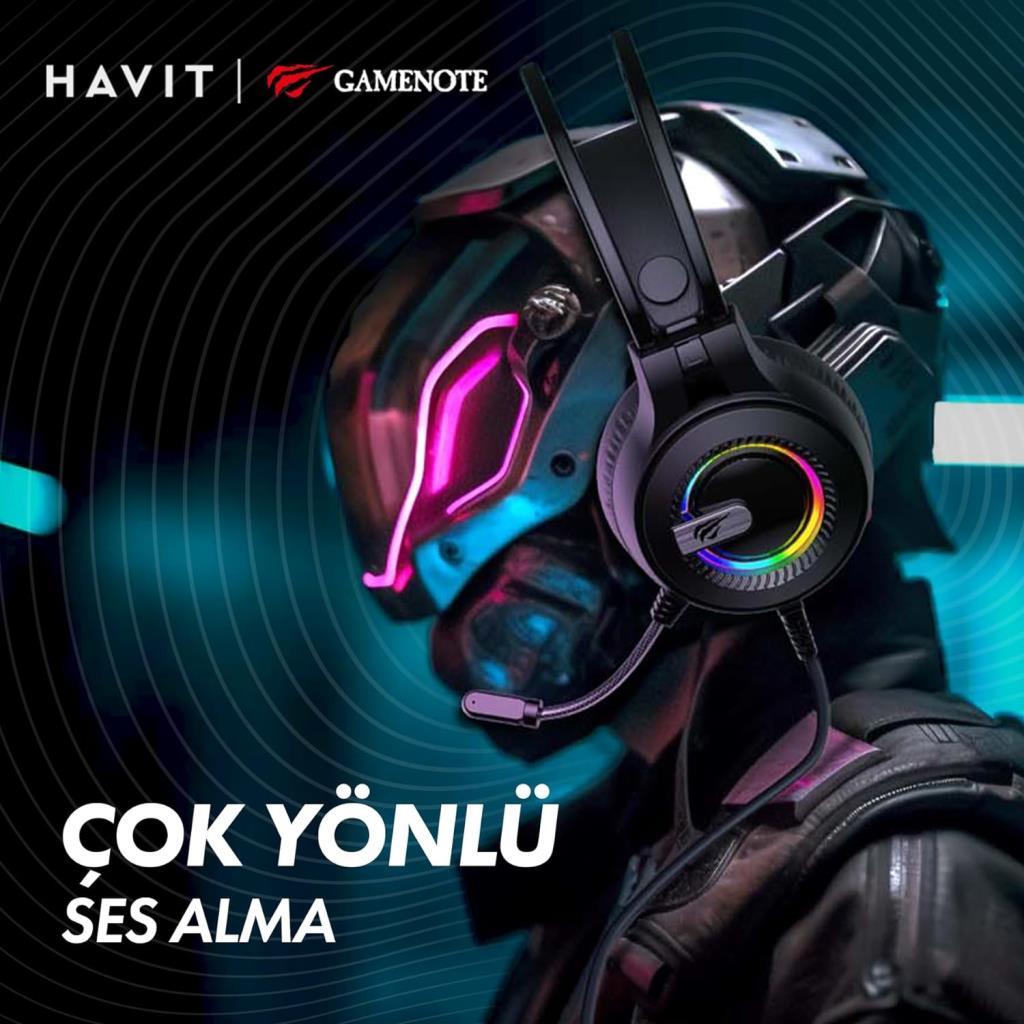 Havit Gamenote H2040D RGB Kablolu Mikrofonlu Kulak Üstü Oyuncu Kulaklığı Teşhir