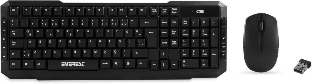 Everest KM-510 Kablosuz Klavye Mouse Seti Teşhir