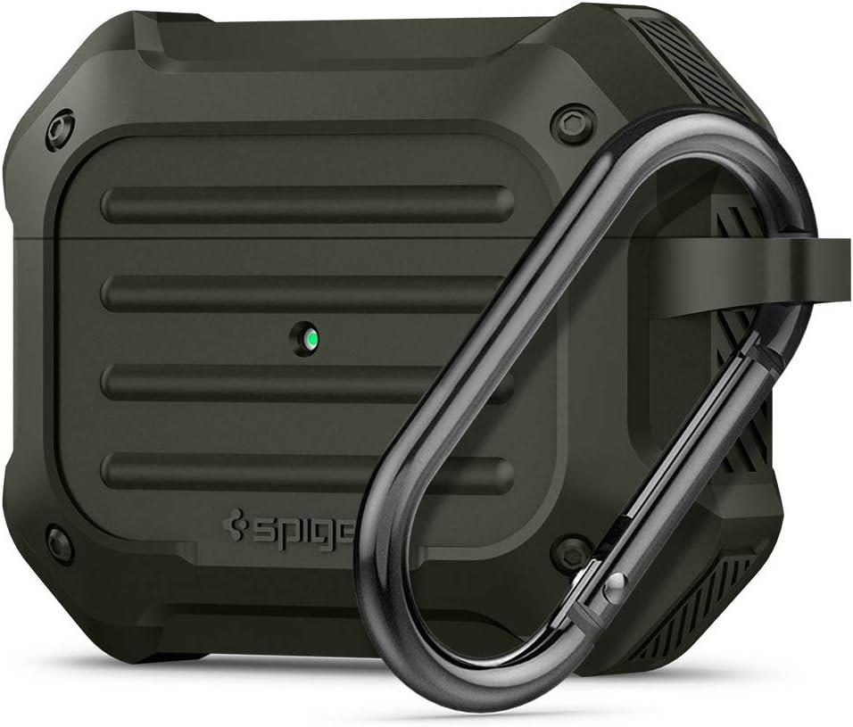 Spigen AirPods Pro ile Uyumlu Kılıf Tough Armor Çift Katmanlı Zırh Koruma Koyu Yeşil Kapak - ASD00539 - Outlet
