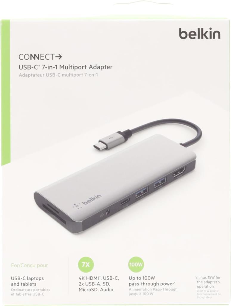 7'si 1 Arada Çok Bağlantı Noktalı USB C Hub (4k Hdmı, Usb-C, 2 x USB A, 3,5 mm Ses, Sd 3.0 Yuvası Için Micro-Sd 3.0 Ile)), AVC009BTSGY Teşhir