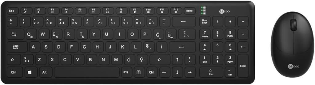 Lenovo lecoo KW204 Siyah Kablosuz Klavye Mouse Seti Outlet