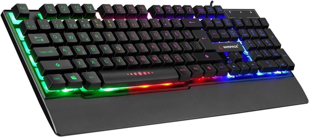 Rampage KB-R66 USB Gökkuşağı Aydınlatmalı Q Multimedia Gaming Klavye Teşhir