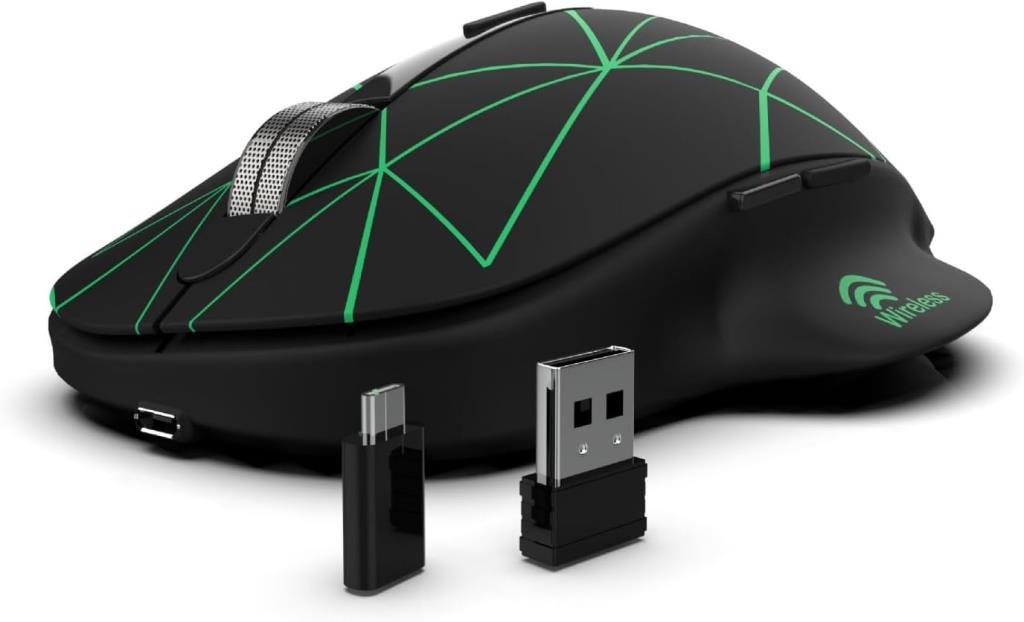 Inca-INCA IWM-551 Rechargeable 4 Led illuminated Silent Wireless Mouse (Sessiz) Micro Usb kablo USB+ Type C desteği çift alıcı 2.4GHz Kablosuz Fare DPI 800 1200 1600 400mAh Teşhir
