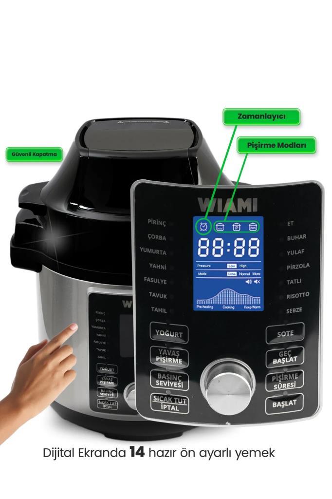 Wiami 2in1 AirFrey Özellikli Çok Amaçlı Pişirici-TEŞHİR