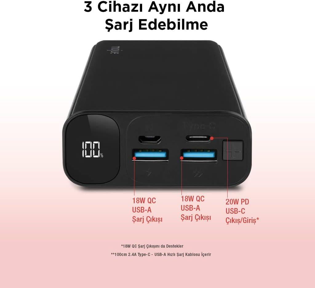 Mojue PB06 20000 mAh Hızlı Şarj Powerbank - Outlet