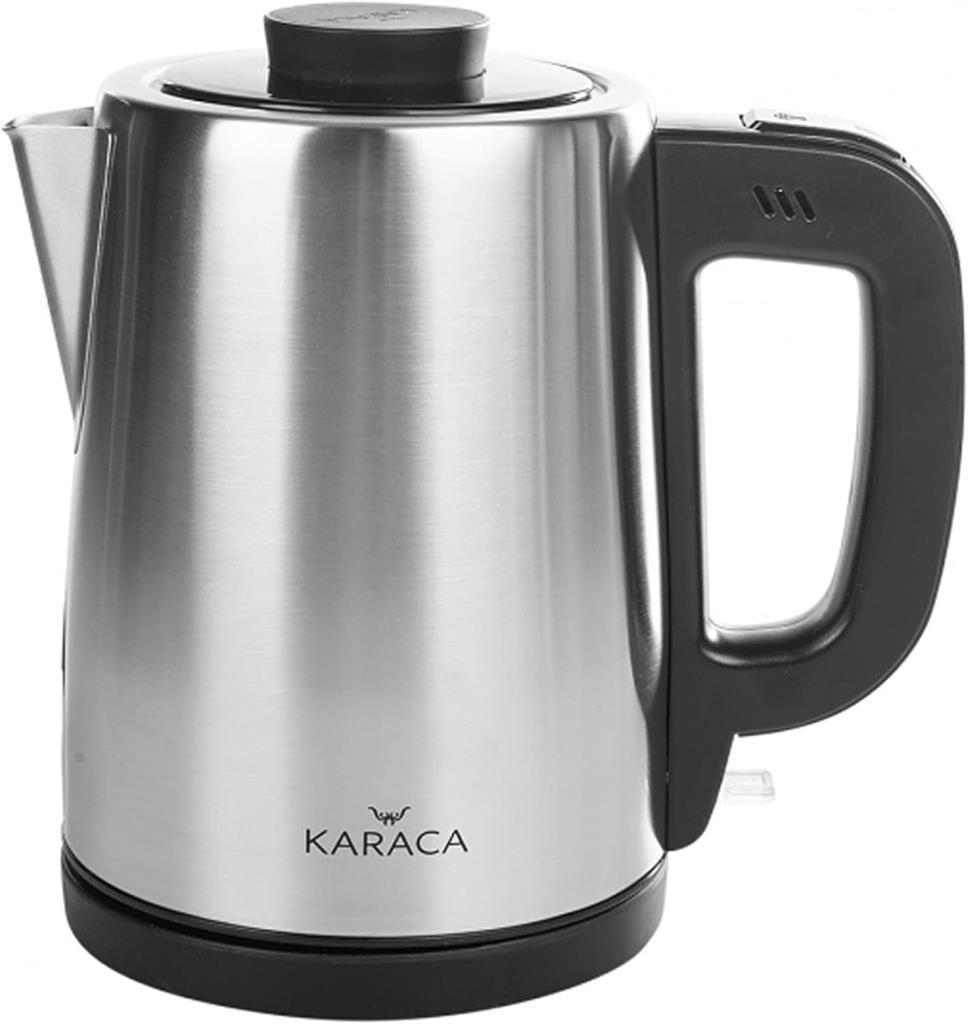 Karaca Tea Break Inox Siyah 1650 W Çelik Demlikli Çay Makinesi-TEŞHİR