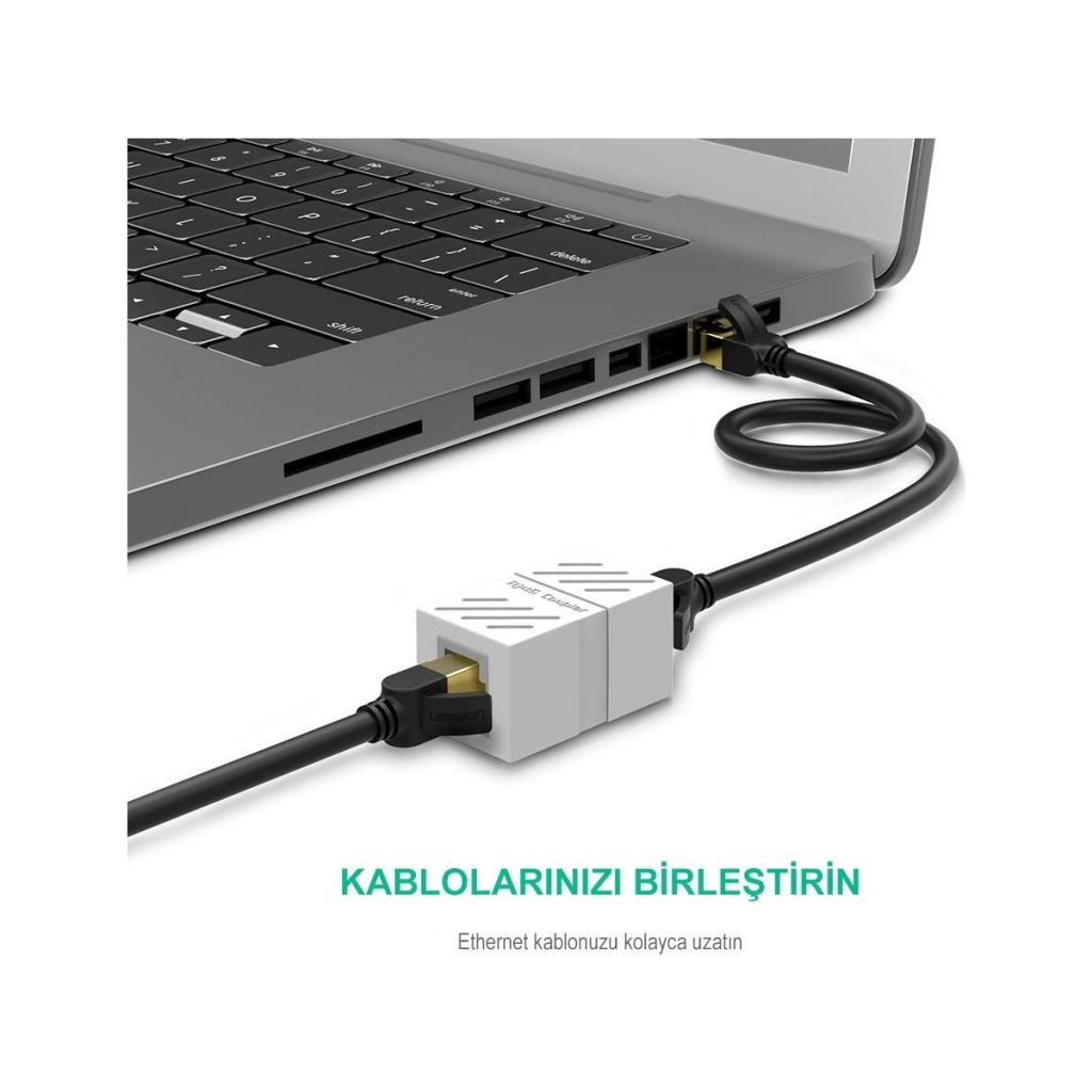 UGREEN RJ45 Cat6 Cat7 Cat8 Ethernet Kablo Uzatma Aparatı Beyaz Outlet