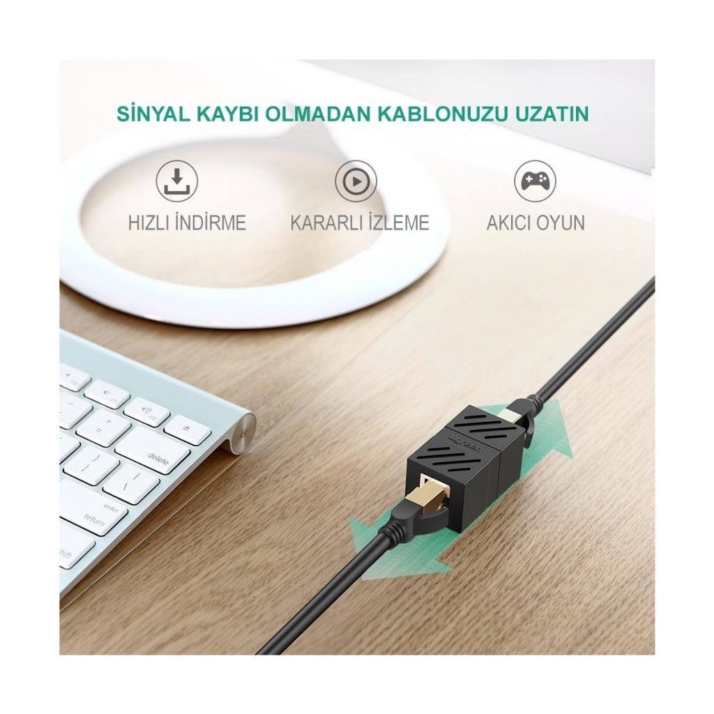 UGREEN RJ45 Cat6 Cat7 Cat8 Ethernet Kablo Uzatma Aparatı Beyaz Outlet