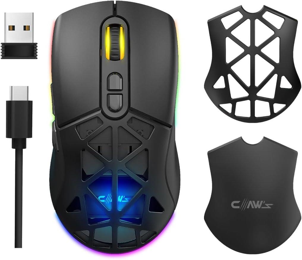 Claw's Nexus Air Kablosuz 10000 Dpi Pixart PMW3325 Sensör Makro Yazılımlı & Değiştirilebilir Kapaklı RGB Kablosuz Gaming Mouse - Siyah Teşhir