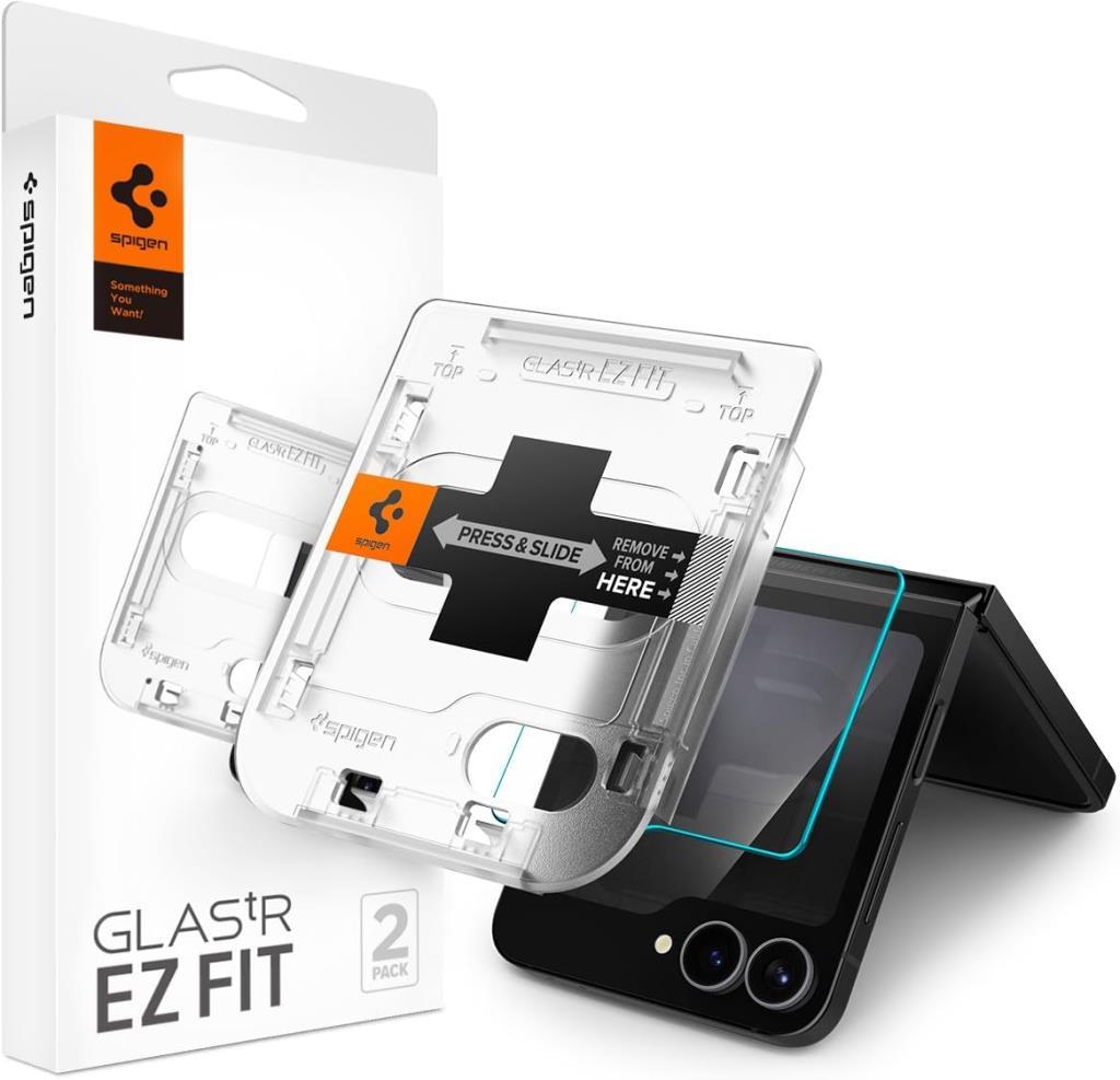 Spigen Samsung Galaxy Z Flip 6 ile Uyumlu Cam Ekran Koruyucu Kolay Kurulum GLAS.tR EZ Fit Slim HD (2 Adet) - AGL07972 Outlet