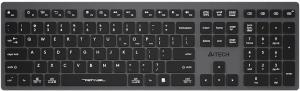 A4 Tech FBX50C Şarj Edilebilir (Q) Türkçe FN-Multimedya Bluetooth & 2.4Ghz Kablosuz Klavye, Siyah/Gri Outlet