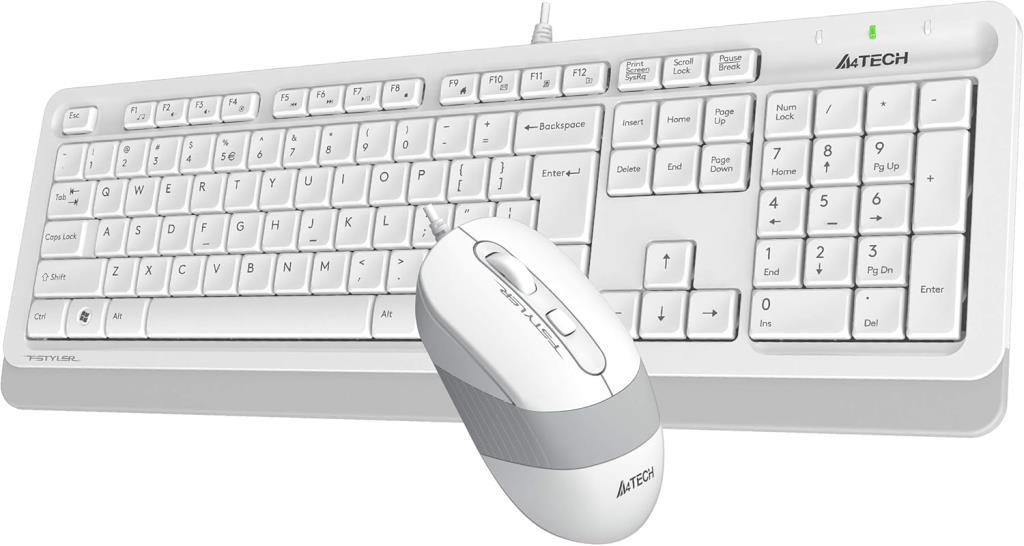 A4 Tech F1010 Beyaz Kablolu Klavye Mouse Seti Teşhir