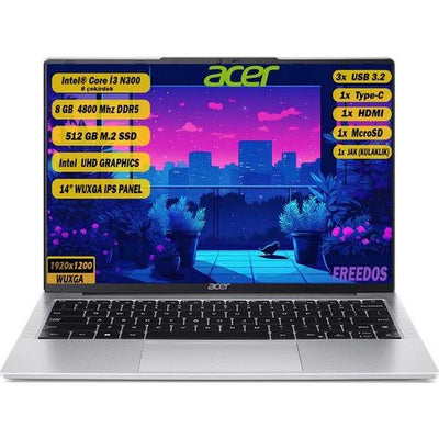 Acer Aspire Lite AL14-31P-39KN NX.KS9EY.002 i3-N300 8 GB 512 GB SSD UHD Graphics 14" WUXGA Notebook - OUTLET