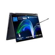 كمبيوتر محمول Acer TravelMate Spin TMP614RN-52-79HD P6 NX.VTPEY.003 i7-1165G7 سعة 16 جيجابايت وذاكرة وصول عشوائي (SSD) سعة 512 جيجابايت وبطاقة رسومات Iris Xe مقاس 14 بوصة ودقة عالية كاملة 2 في 1