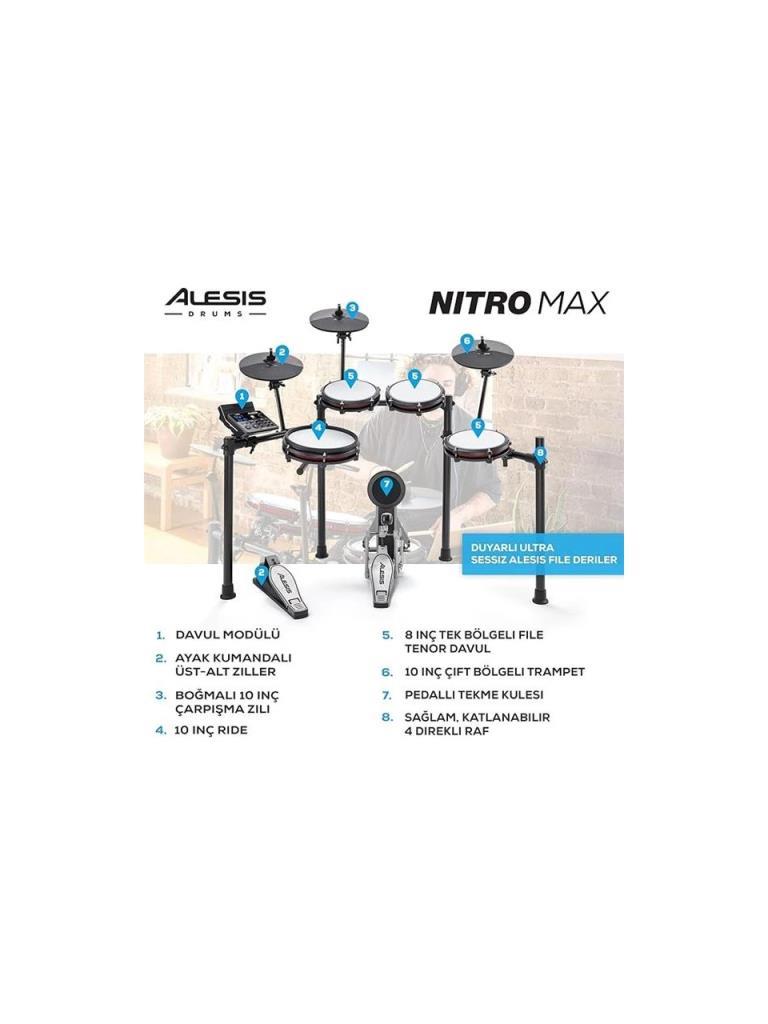 Alesis Nitro MAX 8 Parça Elektronik Davul Seti - OUTLET