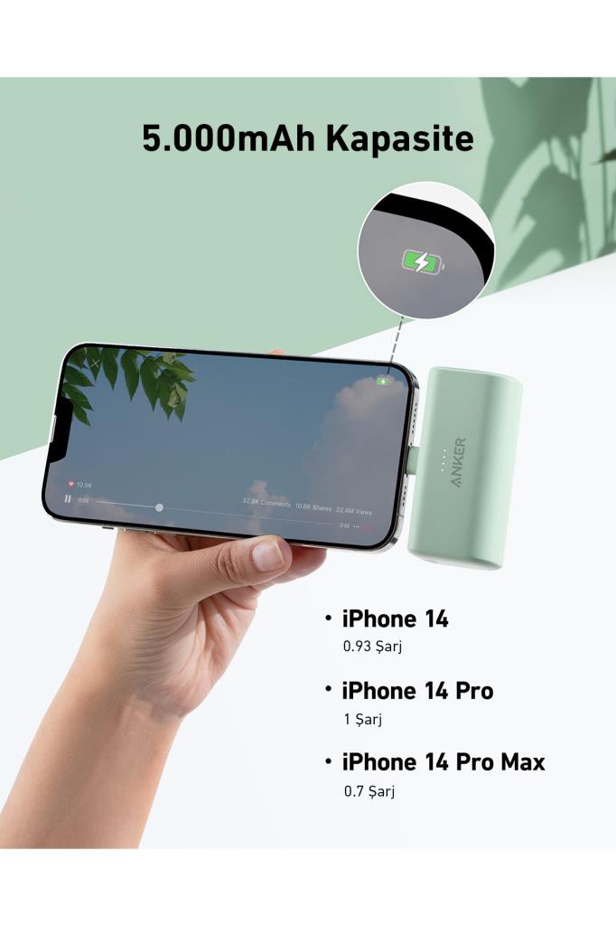 Anker A1645 5000 mAh Hızlı Şarj Powerbank Outlet