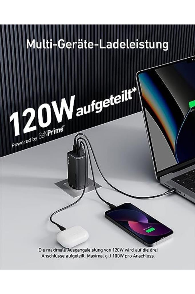 Anker 737 A2148 120 W Hızlı Şarj Adaptörü - TESHİR