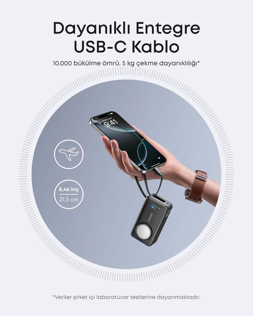 Anker MagGo A1657 10000 mAh 35W USB-C Hızlı Şarj Powerbank Siyah - Outlet