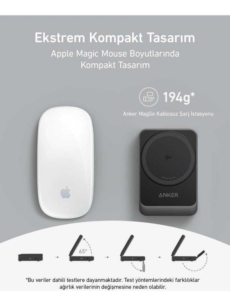 Anker B2557 MagGo Siyah 3in1 Kablosuz Hızlı Şarj Aleti