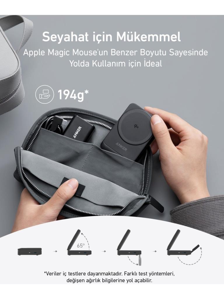 Anker B2557 MagGo Siyah 3in1 Kablosuz Hızlı Şarj Aleti