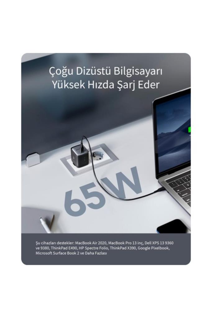 Anker Nano II 65W ŞArj Cihazı - A2663 - Siyah - OUTLET