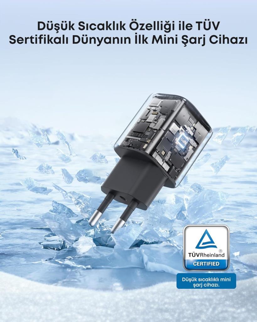 Anker Zolo A2698 30 W Siyah Hızlı Şarj Adaptörü