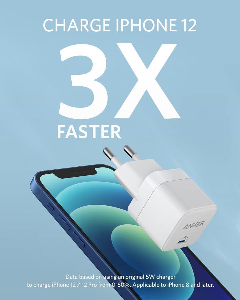 Anker PowerPort III Cube A2149 20 W Type-C Hızlı Şarj Adaptörü - TEŞHİR