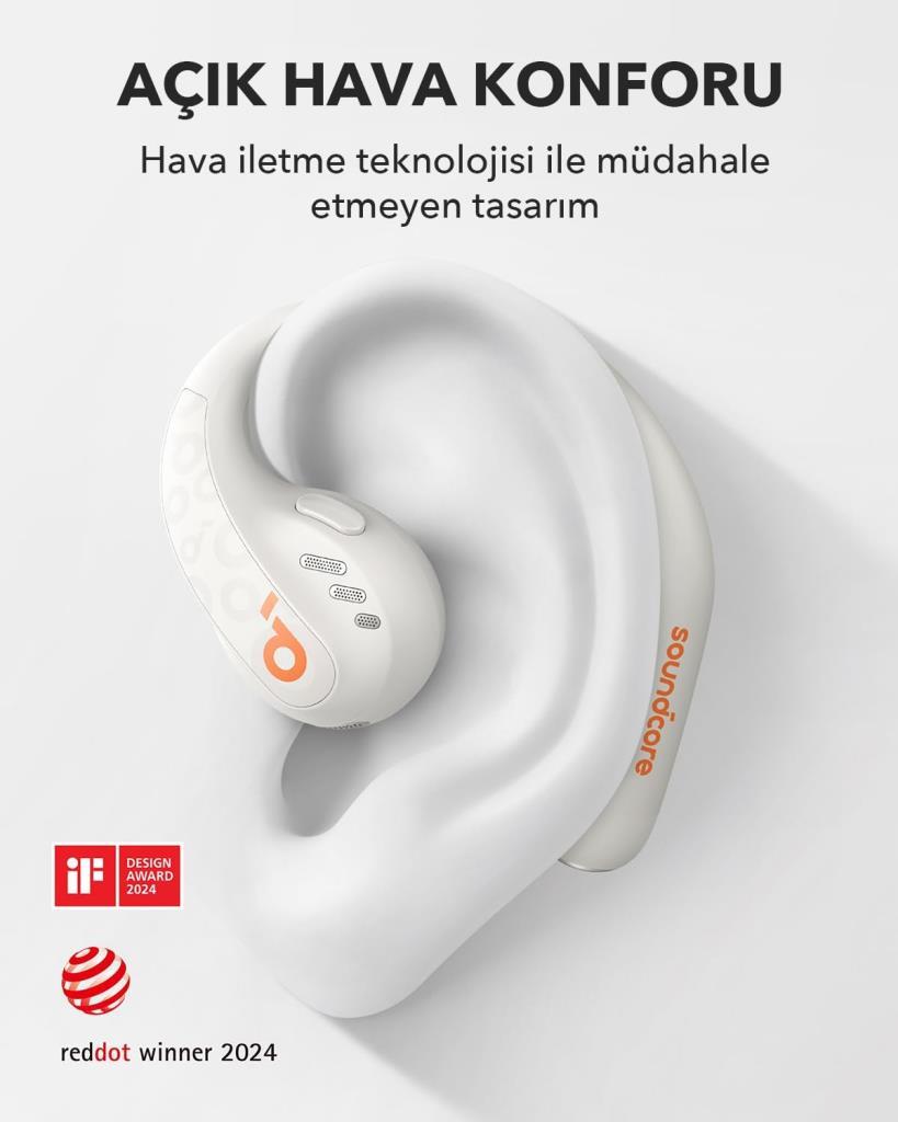 Anker SoundCore AeroFit Pro TWS Beyaz Open Ear Bluetooth Kulaklık - OUTLET