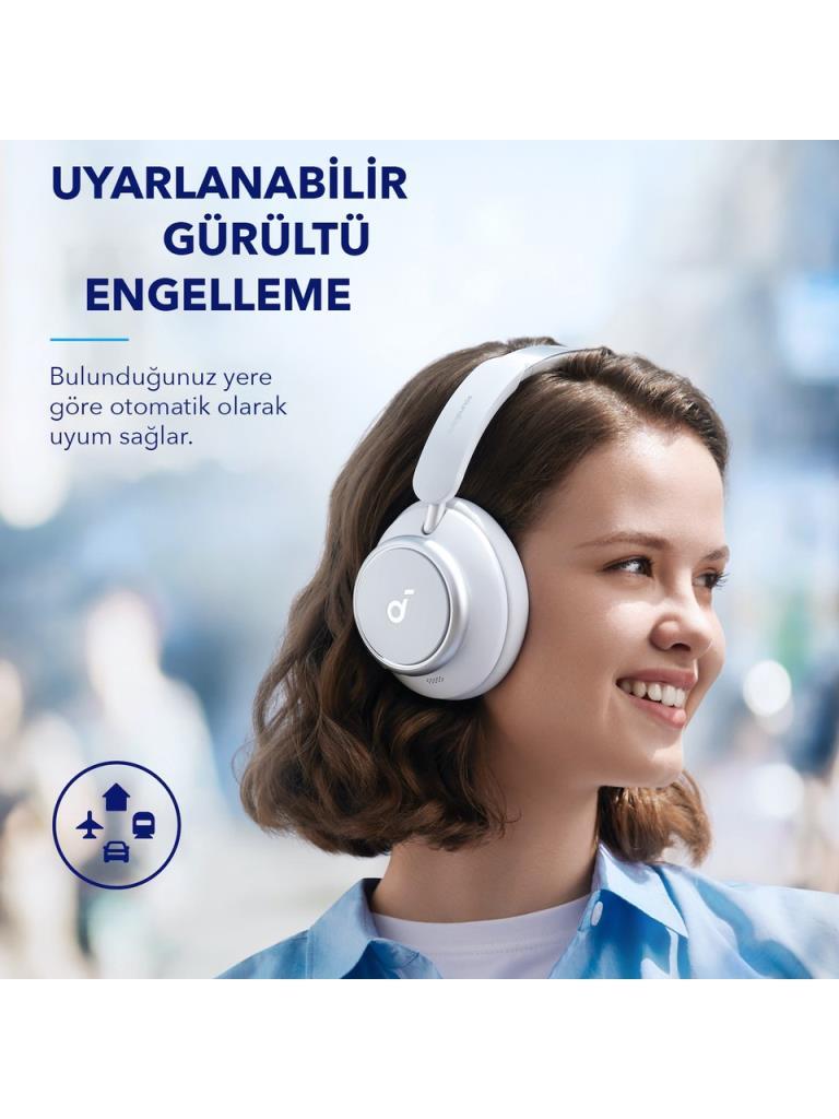 Anker SoundCore Space Q45 Beyaz Kulak Üstü Bluetooth Kulaklık