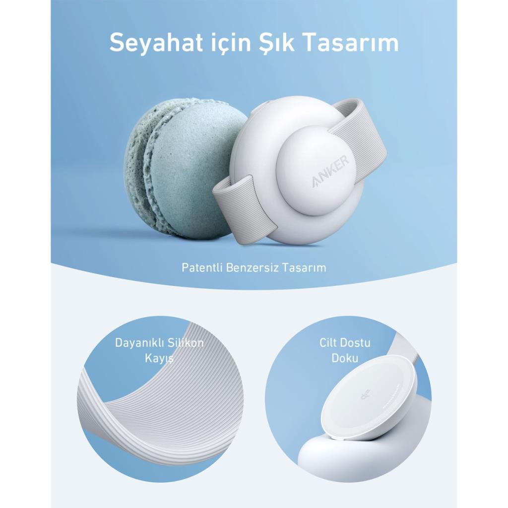 Anker Ufo MagGo B25M8 Beyaz 3in1 MagSafe Kablosuz Şarj Aleti - OUTLET