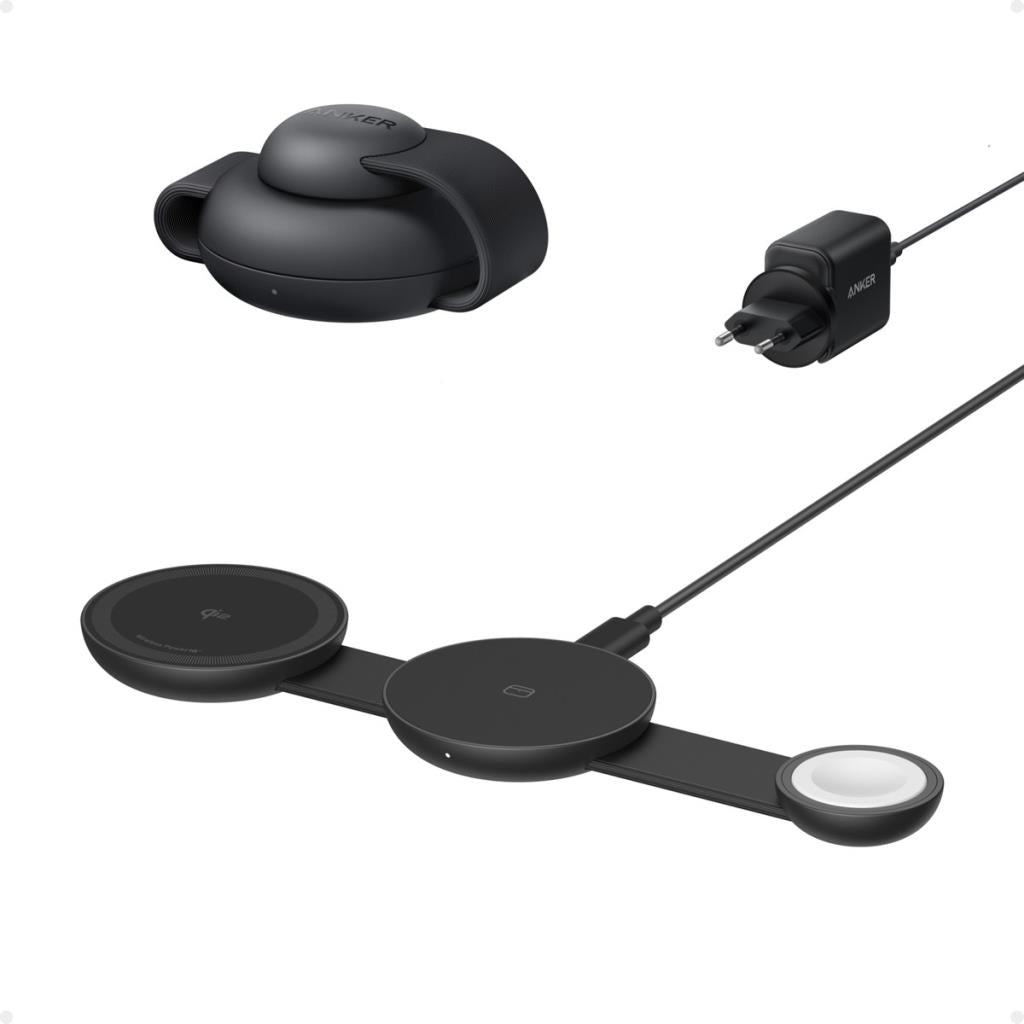 Anker Ufo MagGo B25M8 Siyah 3in1 MagSafe Kablosuz Şarj Aleti - OUTLET