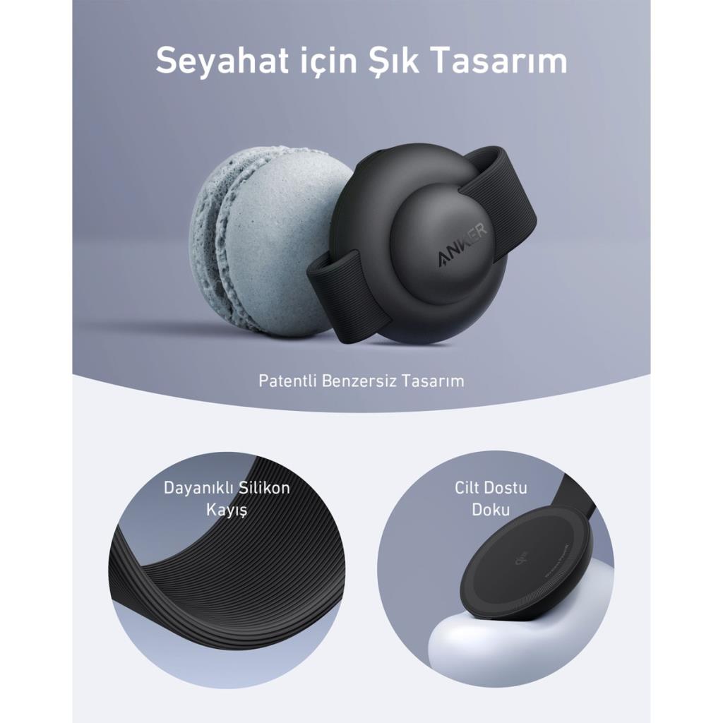 Anker Ufo MagGo B25M8 Siyah 3in1 MagSafe Kablosuz Şarj Aleti - OUTLET