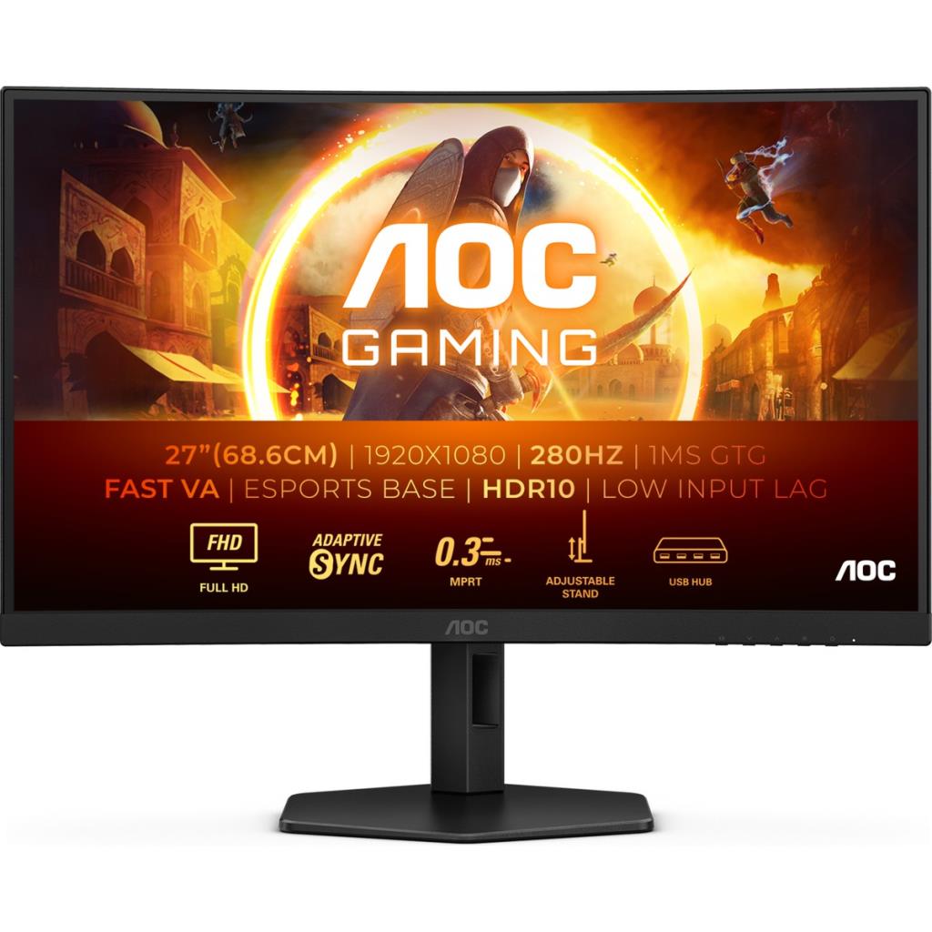 AOC C27G4ZXU 27" 0.3 ms Full HD Curved 280 Hz Oyuncu Monitörü Teşhir