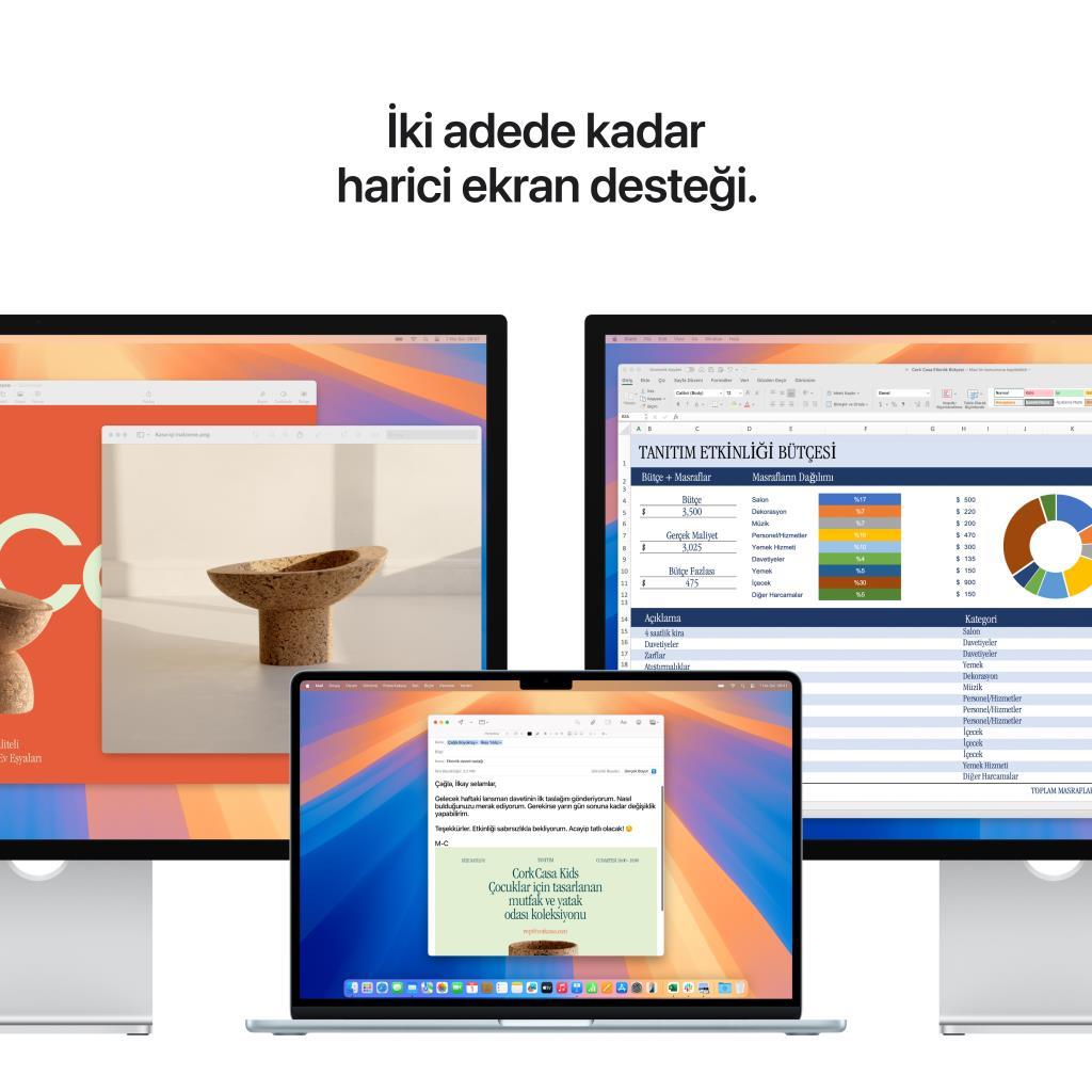 Apple 15" MacBook Air: Apple M4 chip with 10-core CPU and 10-core GPU, 16GB, 512GB SSD-Gök Mavisi-OUTLET