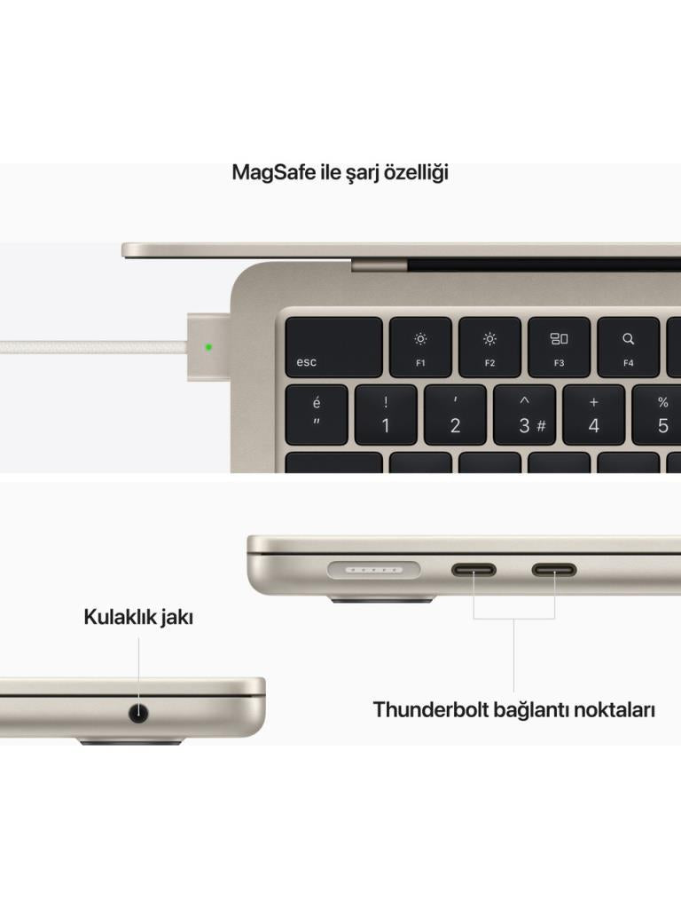 MacBook Air M2 8 GB 512 GB SSD 13.6" MLY23TU/A Yıldız Işığı Outlet (Açıklamayı Okuyunuz)