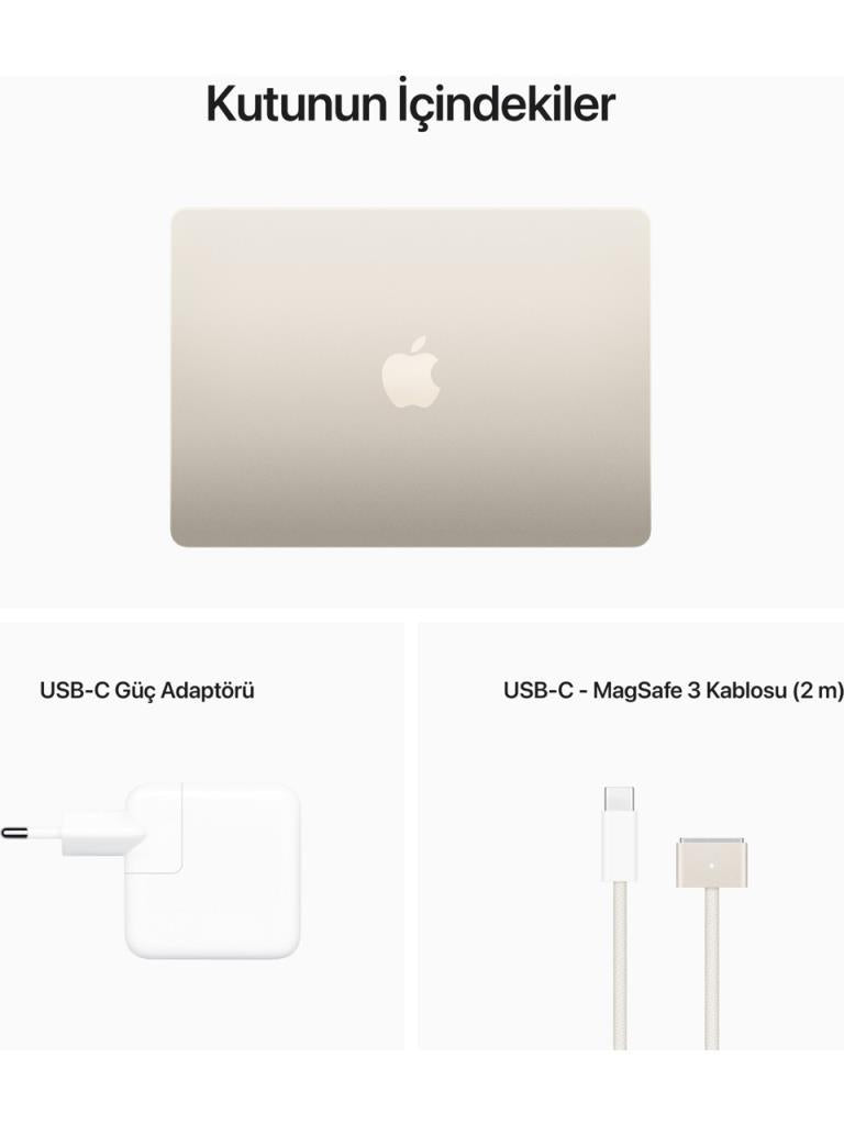 MacBook Air M2 8 GB 512 GB SSD 13.6" MLY23TU/A Yıldız Işığı Outlet (Açıklamayı Okuyunuz)