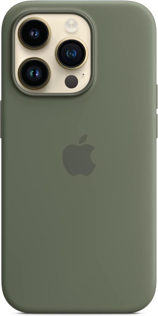 Apple iPhone 14 Pro için MagSafe özellikli Silikon Kılıf - Klasik Zeytin Yeşili Teşhir