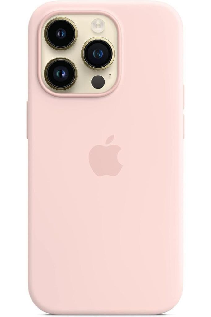 Apple iPhone 14 Pro için MagSafe özellikli Silikon Kılıf - Puslu Pembe Outlet