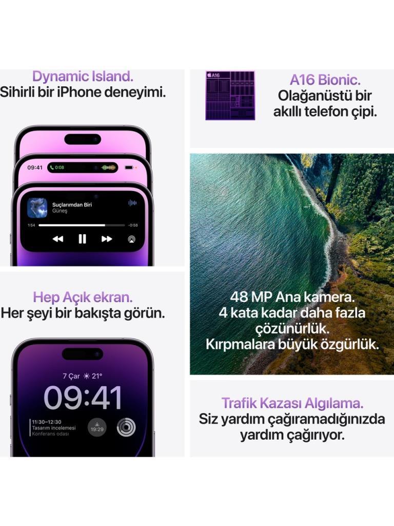 Yenilenmiş iPhone 14 Pro Max 256 GB Uzay Siyahı Cep Telefonu (1 Yıl Garantili) - B Kalite
