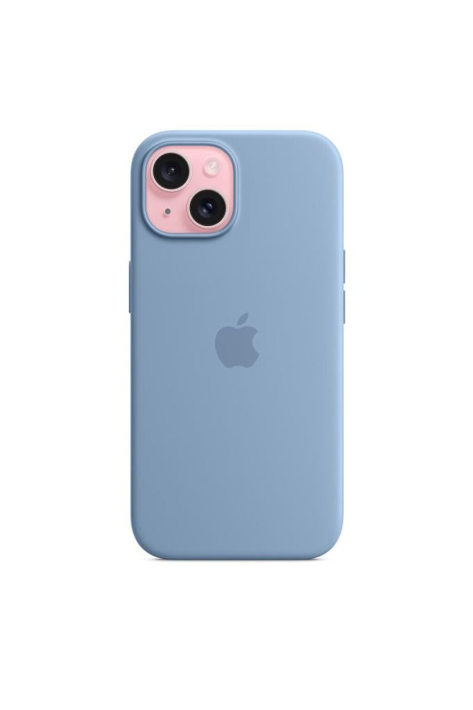 Apple iPhone 15 için MagSafe özellikli Silikon Kılıf - Buz Mavisi Outlet