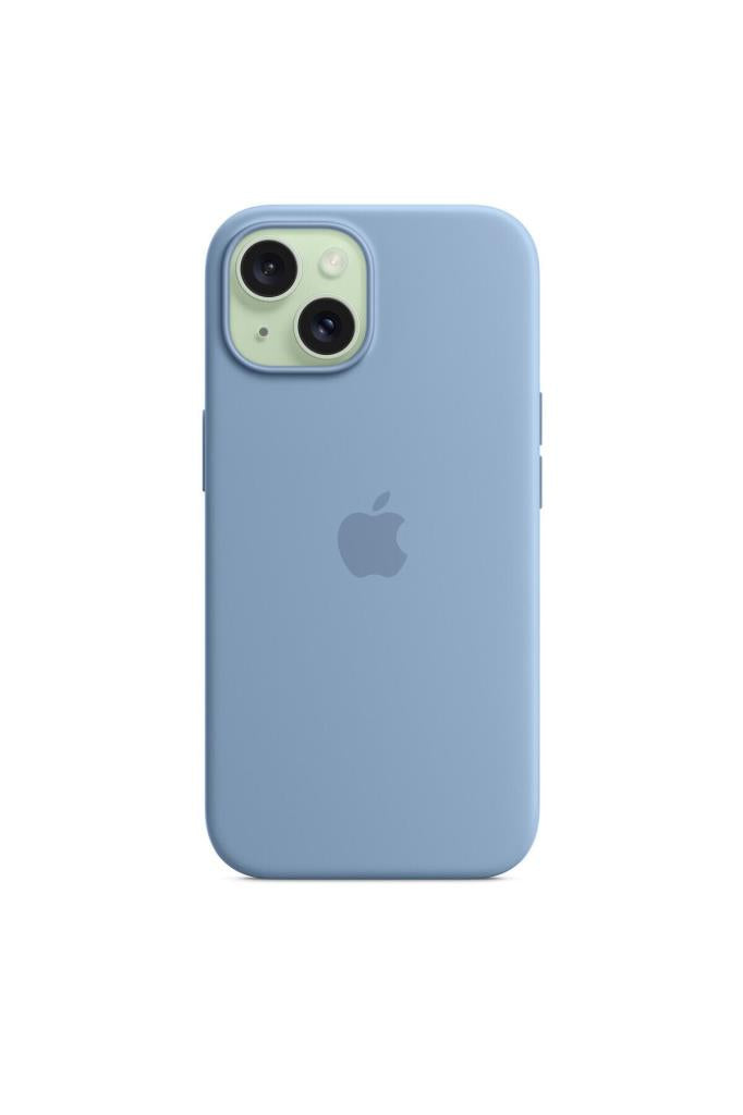 Apple iPhone 15 için MagSafe özellikli Silikon Kılıf - Buz Mavisi Outlet