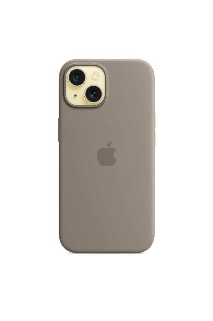 Apple iPhone 15 için MagSafe özellikli Silikon Kılıf - Kil Rengi Outlet