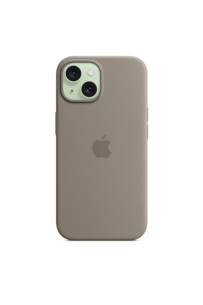 Apple iPhone 15 için MagSafe özellikli Silikon Kılıf - Kil Rengi Outlet